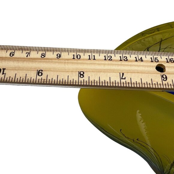 Vintage Herner Vase Hand Painted Royal Peacock Feathers Frosted Germany - Picture 11 of 12